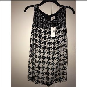 Cabi black and white houndstooth tank